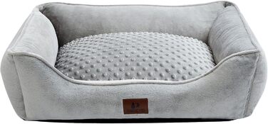 Snocyo Dog Bed - Small Dogs, Cat Bed - Fluffy and Cozy, Washable and Super Soft Dog Sofa Dog Cushion, Padded Dog Mat, Grey, 55×45×16cm