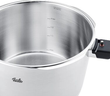 Скороварка Fissler Vitaquick Premium 4,5 л з нержавіючої сталі, для індукції, 2 режими приготування, Ø22 см, вироблено в Німеччині