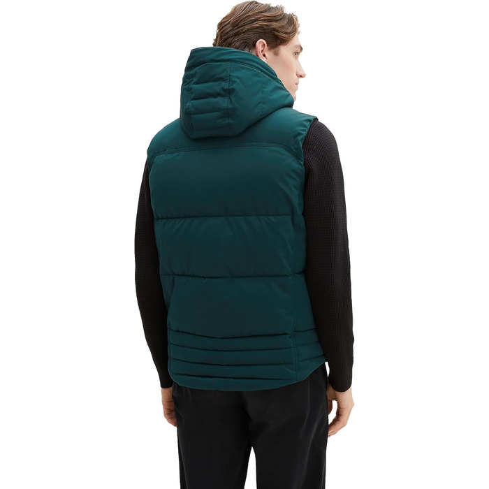 Жилет чоловічий Tom Tailor з капюшоном, утеплений, Deep Green Lake (XXL)