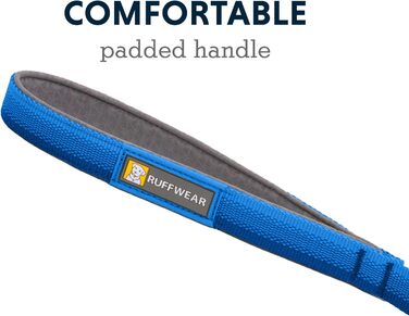 RUFFWEAR Front Lead, lightweight, 1.5 m, strong lead with padded handle and secure swivel Crux-Clip, compact, flat Tubelok webbing (Blue Pool, one size)