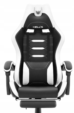 Ігрове офісне крісло Hell's Chair HC-1039 2.0 White з підніжкою