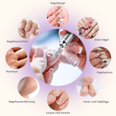 Електричний фрезер для нігтів з педаллю, 45000 об/хв, 45 режимів, LCD дисплей, F/R, для гелю та акрилу