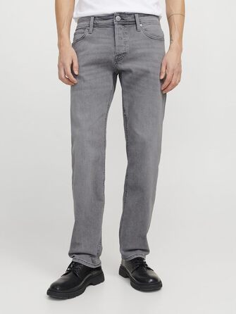 Джинси чоловічі JACK & JONES JJIMIKE Original Tapered Fit сірі (36W/32L)