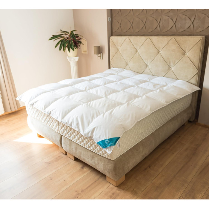 Sandaro Home Down and Feather Comforter, Öko-Tex Certified (200x220, 1800)