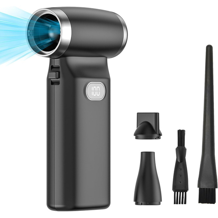 Електричний пилосос для повітряного обдування, пилоочисник, високонадійний струмінь для сушки пилу, комплект для чищення ПК, ноутбуків, авто (130 000 об/хв, 8000 мАг)