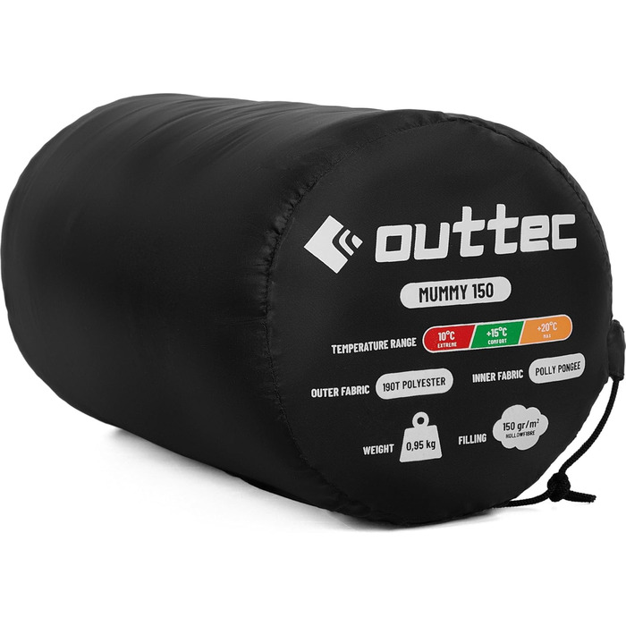 Спальний мішок мумії, ультралегкий, компактний, чорний. Підходить для дітей та дорослих, для активного відпочинку та кемпінгу.