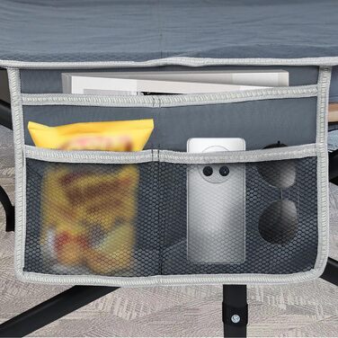 Розкладне ліжко-крісло для кемпінгу з сумкою для зберігання, до 250 кг, 190x62x38 см, для дорослих, відпочинку на природі, в саду, в подорожах