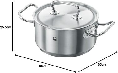 Набір каструль Zwilling Twin Classic з нержавіючої сталі, 5 предметів, індукційні, з 4 кришками