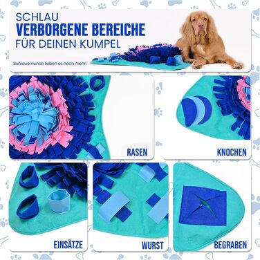 PET ARENA килимок для нюхання собак – інтелектуальна іграшка для собак, велика, багатобарвна, регульована та миюча