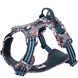 Шлейка для собак Truelove No-Pull TLH5655 M Navy Blazer, бавовняна, дихаюча, світловідбиваюча, регульована