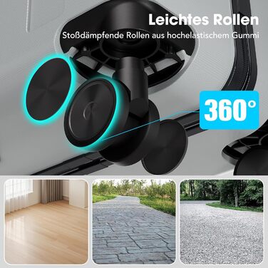 Набір валіз, багажний набір, роликові валізи, дорожній набір валіз 5шт, ABS пластик, TSA замок, містить 1 сумку та 1 косметичку, 4 колеса, телескопічна ручка з алюмінію (рожеве золото) (темно-сірий)