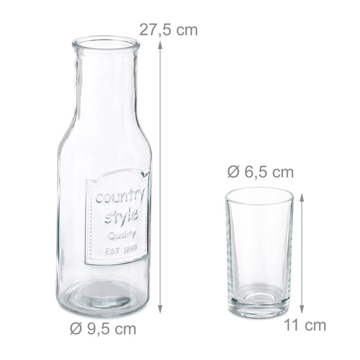 Relaxdays Water Carafe Set with Glasses
