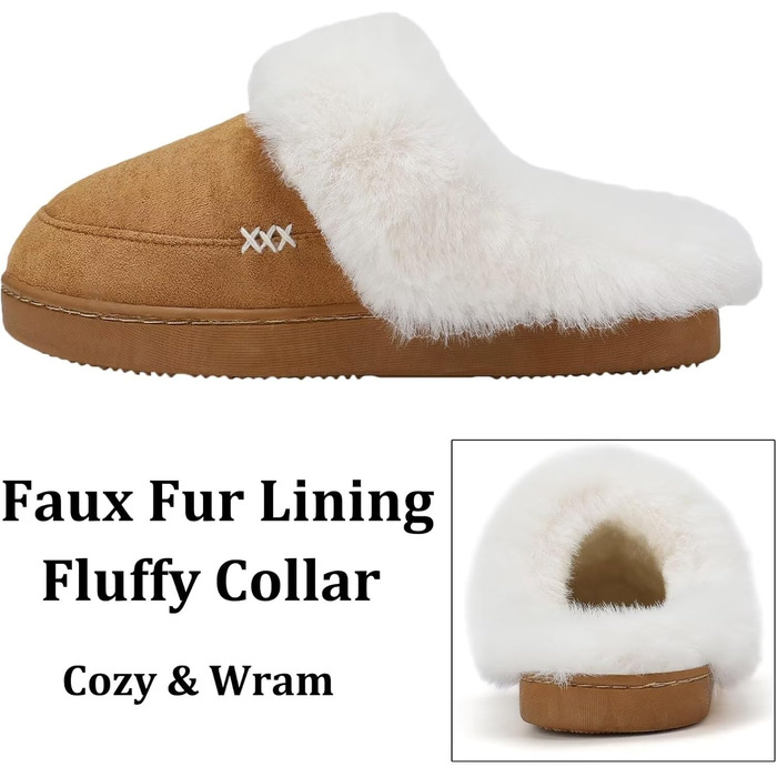 Тапочки зимові жіночі та чоловічі NineCiFun, теплі, з флісу, антиковзкі, для дому та вулиці (36/37 EU, Camel)