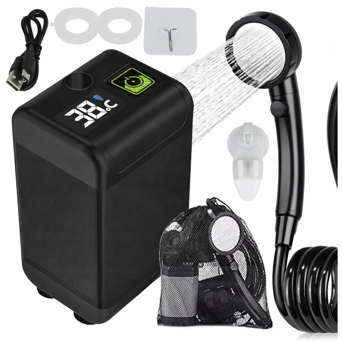 Портативний туристичний кемпінговий душ з акумулятором 7800mAh