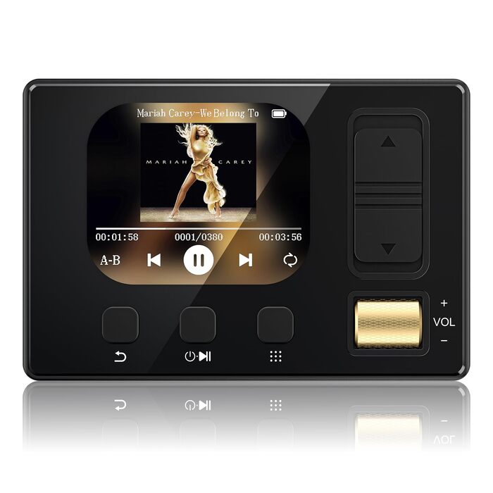 MP3 плеєр 32GB з Bluetooth 5.3, HiFi звук, для дітей, чорний. Радіо FM, підтримка TF карти до 128GB, еквалайзер, навушники в комплекті