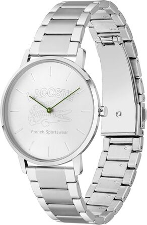 Годинник чоловічий Lacoste Crocorigin Analog Quartz срібний - сталевий або шкіряний браслет