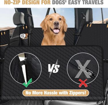 Накидка для собак у машину Lekeinchi - водовідштовхувальна, стійка до подряпин, з 6 дерев'яними планками та ременями безпеки, 140x77 см (чорний)