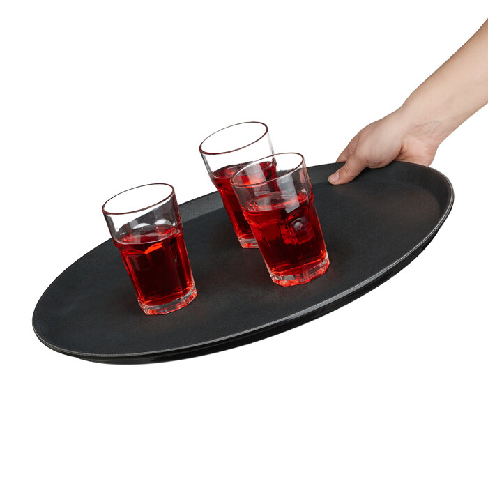 Relaxdays Round Gastro Serving Tray, 2-Piece Set
