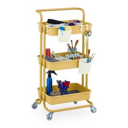 Relaxdays Yellow Rolling Cart