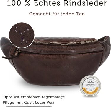 Чоловіча та жіноча поясна сумка Gusti Leather Spencer I з натуральної шкіри (колір: коричневий)