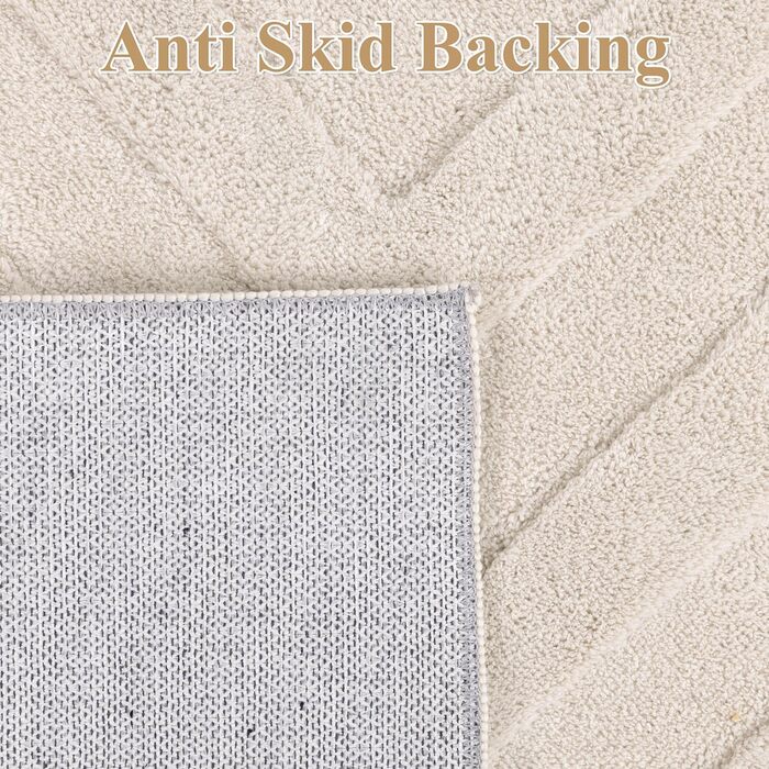 Килим для вітальні SHACOS, короткий ворс, бежевий, геометрія 3D, 120x160/160x230 см