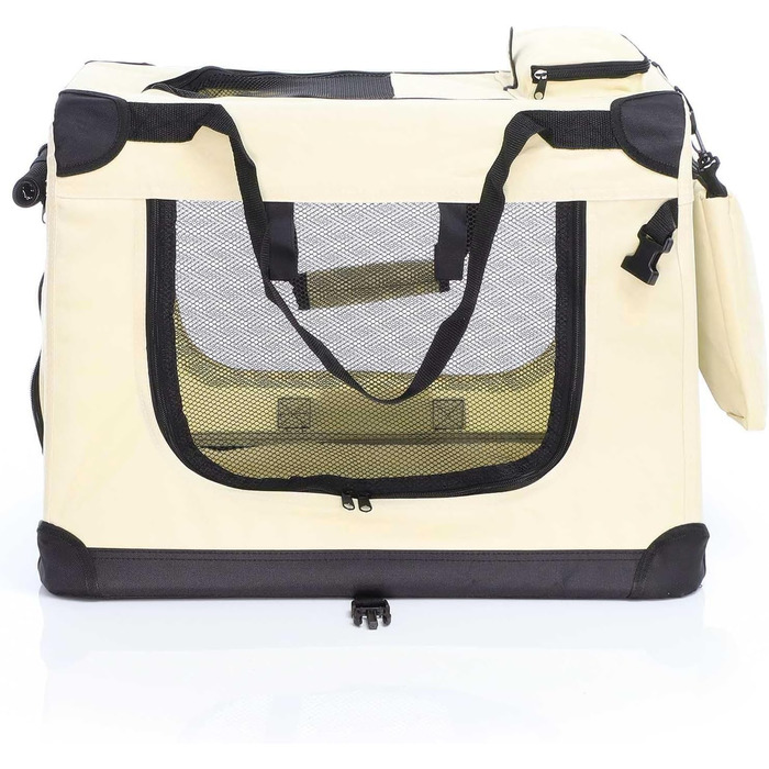 Складана переносна коробка для собак та котів Fudajo (50x35x35 см, 600x420x440 мм), бежева