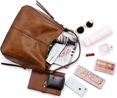 Жіноча сумка-шопер Reaer середнього розміру, чорно-пісочного кольору, зі шкіри PU, на плече та через плече, вінтажна сумка-хобо для роботи, офісу та покупок