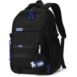 Шкільний рюкзак для дівчаток-підлітків, водонепроникний, легкий, великої місткості, модний, для школи або подорожей (чорний)