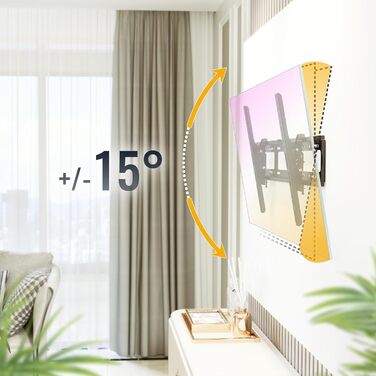 Кріплення для телевізора RICOO R07: нахильний тримач для телевізорів 37-80 дюймів, VESA 600x400, до 100 кг, універсальний, slim, для OLED, Curved, Flach