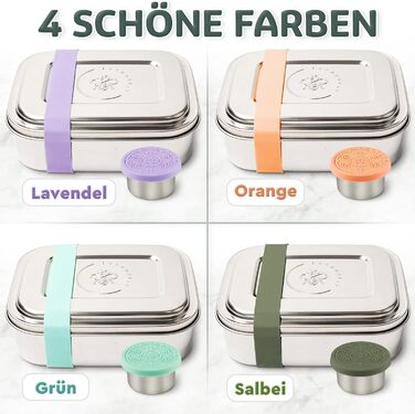 Бенто-бокс Everusely 0.8L з нержавіючої сталі з контейнером для спецій та органайзером для перекусів (3 відділення)