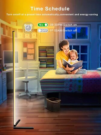 LED-підлогова лампа DeeprBling для вітальні, 165 см, кутова RGB, з регулюванням яскравості, пультом та додатком, 16 мільйонів кольорів, музичні режими, DIY-режим та таймер для спальні, ігрової кімнати, офісу, читального залу. Трикутна основа.
