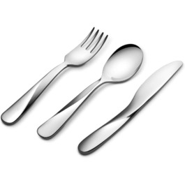 Дитячий столовий набір Alessi Giro Kids UNS06S3 з нержавіючої сталі 18/10 (вилка, ніж, ложка), сірий