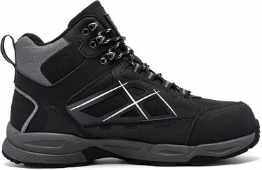 Черевики безпеки LARNMERN для чоловіків та жінок, SRC, антистатичні, з металевим носком, захист від проколів, легкі, комфортні, дихаючі, 49 EU, чорний