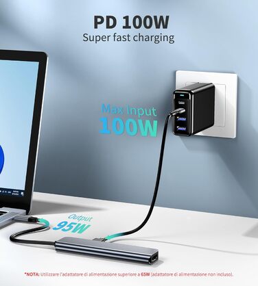 Док-станція USB-C з підставкою для ноутбука 8 в 1, хаб USB-C 4K@30Hz HDMI, SD/TF, адаптер для MacBook Pro Air, HP, Dell, Thinkpad, Surface (M79)