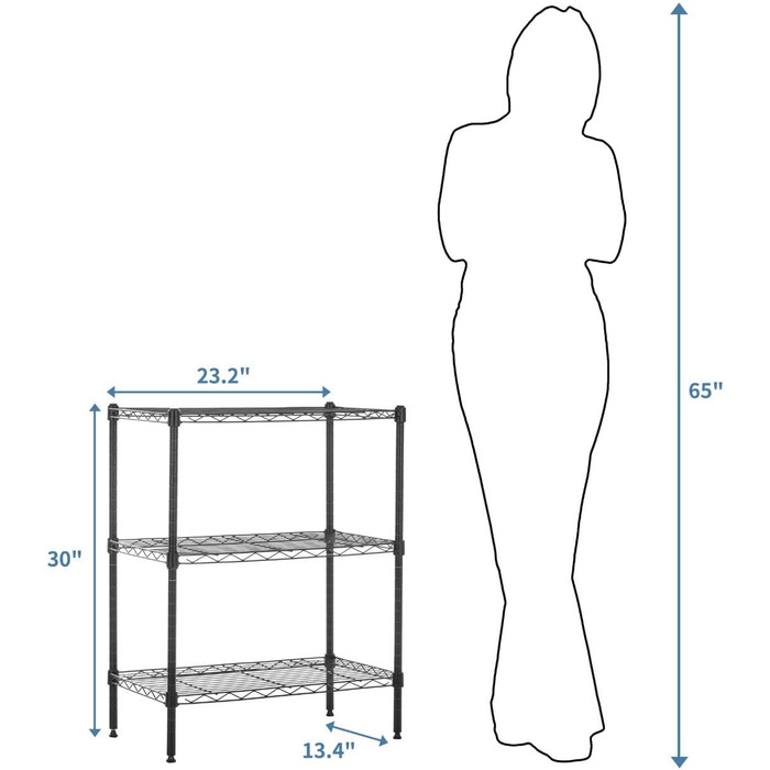 Amazon Basics Narrow Storage Cabinet with 3 Shelves, Adjustable Shelves, and Leveling Feet, Maximum Weight Capacity 340 kg, Black, 34 cm D x 58.9 cm W x 76.2 cm H
