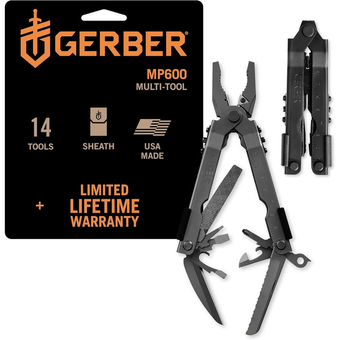 Мультитул Gerber MP600 Bluntnose з нейлоновим чохлом, 14 функцій, одноручне відкривання
