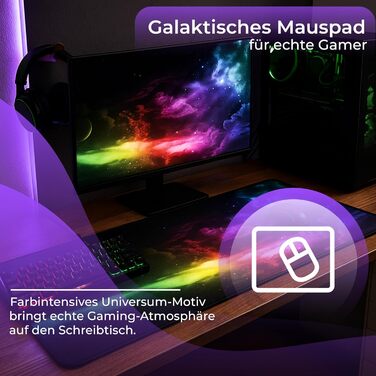 Килимок для миші Retoo XXL, 885 x 400 мм, ігровий з малюнком, великий розмір, преміум-поверхня, для покращення точності та швидкості, без бахрому