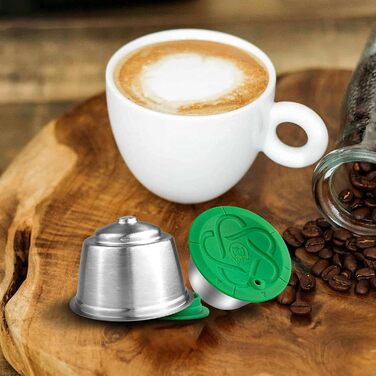 Багаторазова капсула для кави Dolce Gusto, нержавіюча сталь, силіконова кришка, для ресторанів, офісу, дому