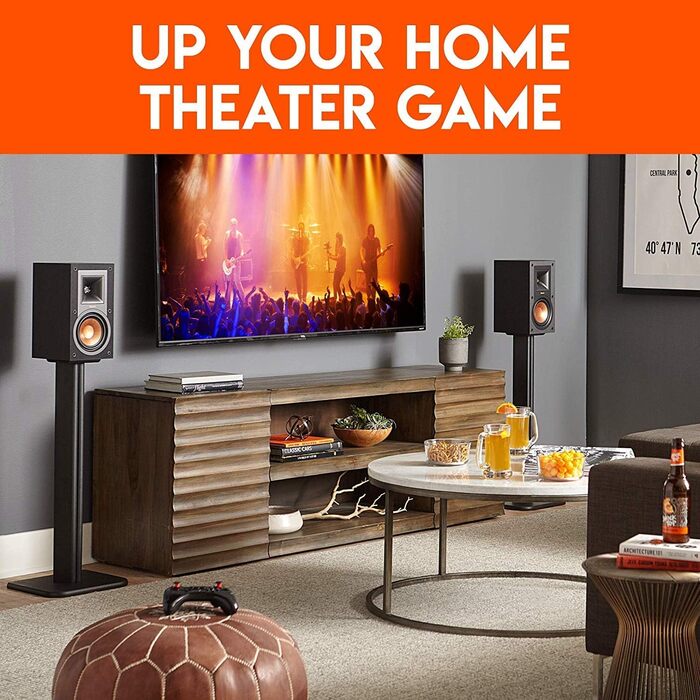 Підставка для акустики EchoGear з MDF, для Klipsch, Polk, JBL та ін., з кабелеуправлінням, чорна