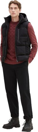 Жилет чоловічий Tom Tailor з капюшоном, утеплений, артикул 1037355 (L, Black)