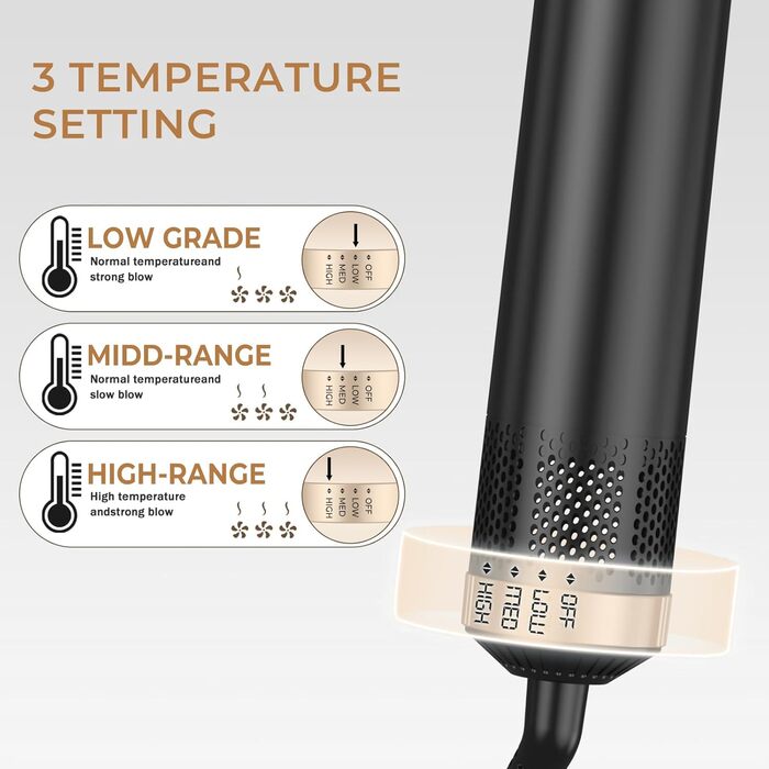 Набір для укладки волосся Souvik: щітка-фен, плойка, об'єм, сушка. Чорний