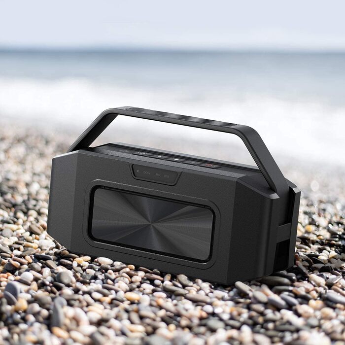W-KING Bluetooth колонка 100W (60W) чорна, портативна, водонепроникна IPX6, глибокий бас, до 40 годин, AUX, TF, EQ для вечірок та активного відпочинку