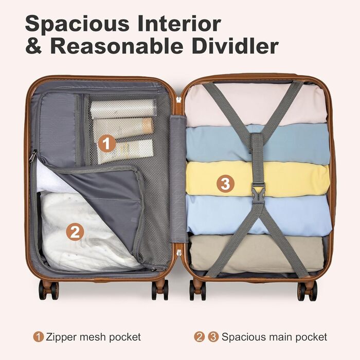 Чохол-валіза KONO, валіза-чемодан, ручна валіза 75x48x29 см, ABS пластик, з TSA замком, білий