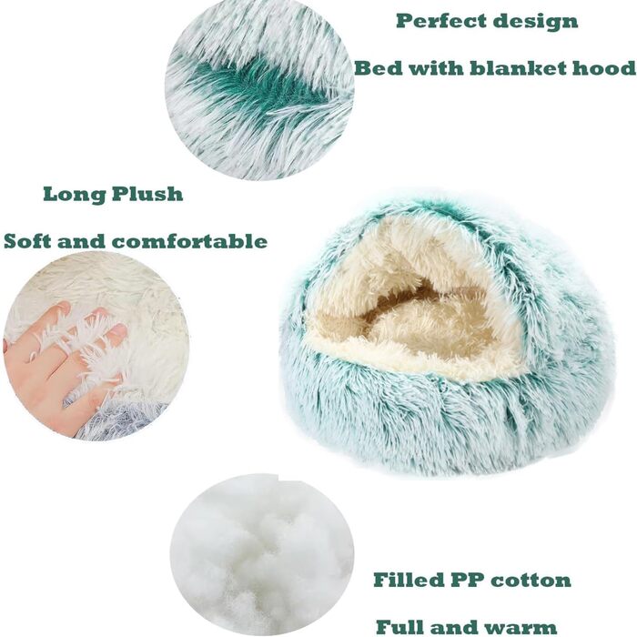 М'яке ліжко для собак та котів у формі мушлі, тепле, зручне, миється, 65x65 см (зелене)