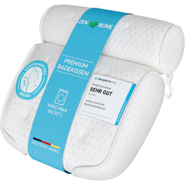 Bath Pillow • Ergonomic & Muscle-Relaxing Premium Bath Pillow • New 5D Special Foam • German Design • Climate Neutral & Sustainably Produced • Bath Pillow Neck Pillow Bathtub