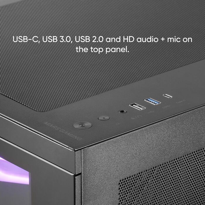 Ігровий корпус для ПК Mars Gaming MC-U3 ATX XL, 3 ARGB вентилятори 120мм, загартоване скло, чорний (MC-3T CORE LCD)