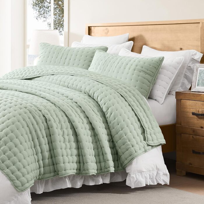 Комплект постільної білизни WDCOZY King-Size сірого кольору (3 шт.) з 2 наволочками, легкий, м'який, для всіх сезонів, 264,2 x 228,6 см