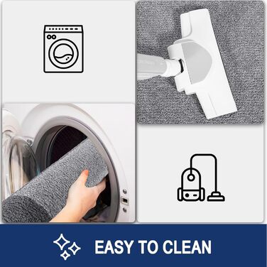 Килимок для дому FCSDETAIL 50 x 80 см, сірий, антиковзаюча, миється, поглинає вологу, для собак, вхідних дверей