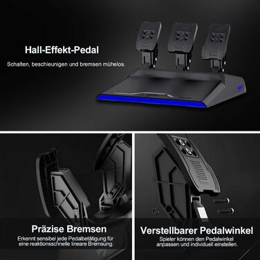 PXN V99 Формульний кермо для гонок на ПК, Xbox One, Xbox Series X/S, PS4 з Force Feedback 3.2 Nm, педалі з перемиканням передач та Hall-ефектом