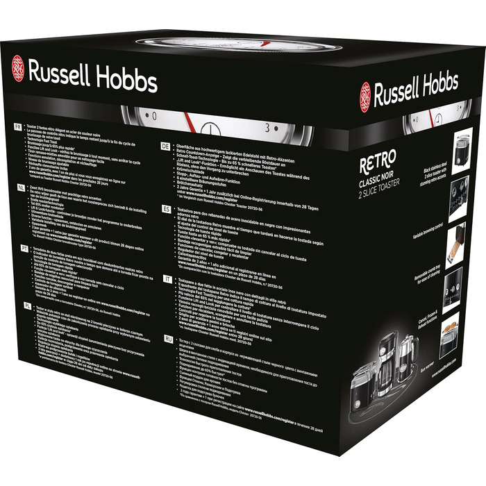 Електричний чайник Russell Hobbs 1.7л, 2400W, Retro дизайн, нержавіюча сталь, з індикатором температури та рівня води